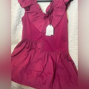 English Factory Fuchsia Ruffle Dress